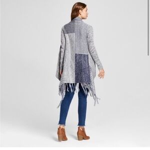 Knox Rose Gray Cardigan Sweater with Chunky Knit